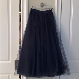 Boohoo navy blue organza skirt